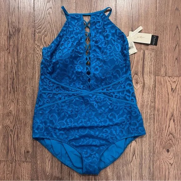 NWT Gottex Lycra Extra Light Lace Swim 22W